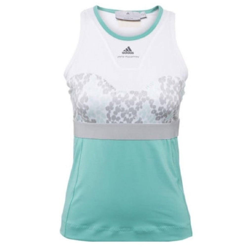 adidas By Stella McCartney Barricade Teal Leopard Mesh Tank 36/S